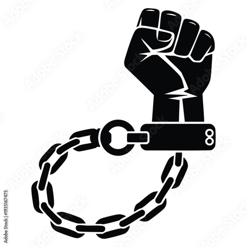 Chain of slavery design element ideal for oppression theme freedom movement awareness campaign and symbolic concept artwork