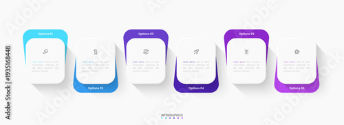 Vector Infographic label design template with icons and 6 options or steps. Can be used for process diagram, presentations, workflow layout, banner, flow chart, info graph.