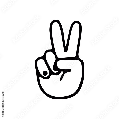 Peace Sign Hand Gesture Icon