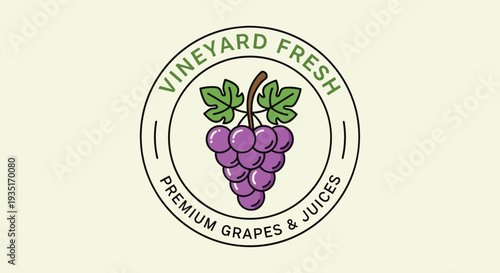 Bunch of Grapes with Leaves Logo.