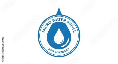 Blue Water Droplet Logo Design Element.