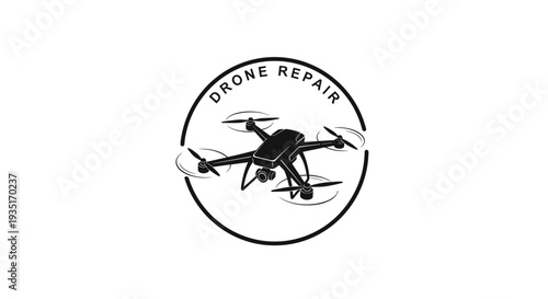 Drone Repair Logo Design with Aircraft.