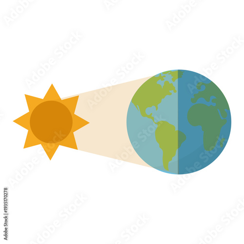 Sunlight Hitting the Earth Illustration