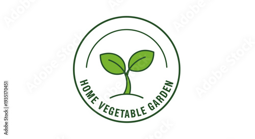 Home Vegetable Garden Logo Design Element.
