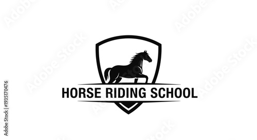 Horse Riding School Logo Design Element.