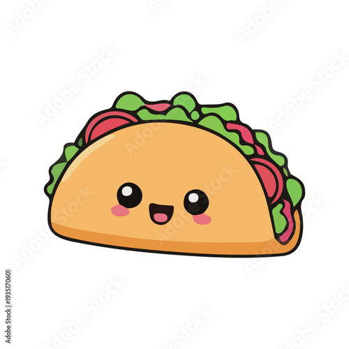 Cute Kawaii Taco Illustration