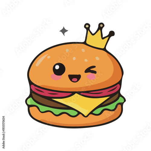 Cute Burger King Kawaii Mascot
