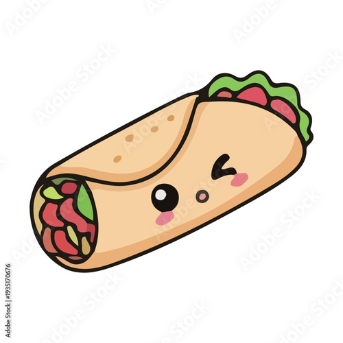 Cute Kawaii Burrito Character