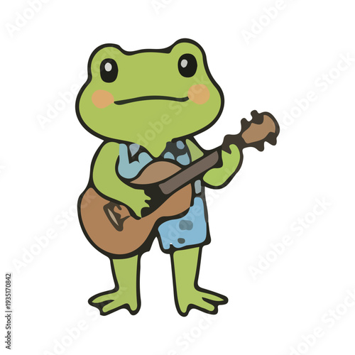 Cute Frog Playing Guitar
