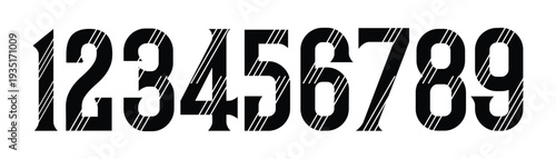 set of creative number 1 to 9 logo designs. abstract number design vector illustration