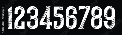 set of creative number 1 to 9 logo designs. abstract number design vector illustration