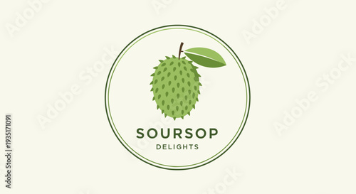 Soursop Fruit Logo Design Illustration.