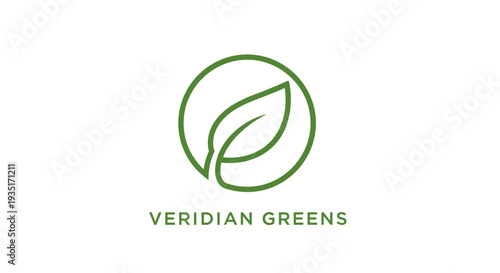 Veridian Greens Logo with Leaf Design.