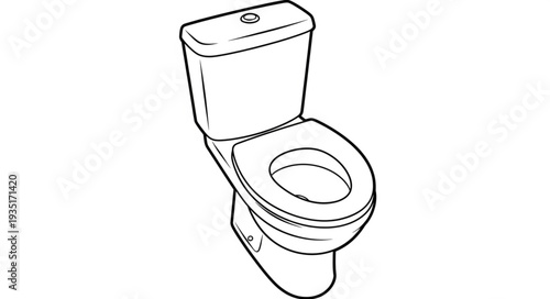 Detailed illustration of a white toilet, showcasing its design and components.