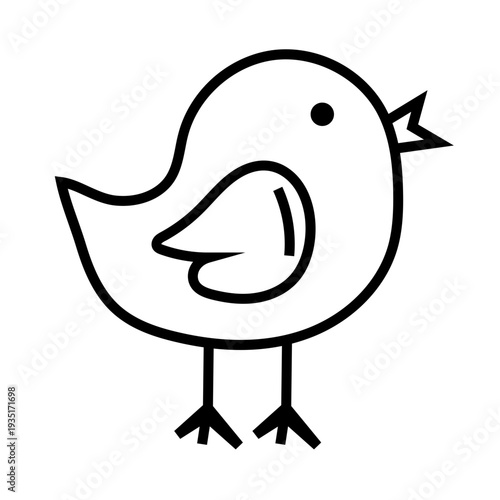 Cute Bird Outline Icon