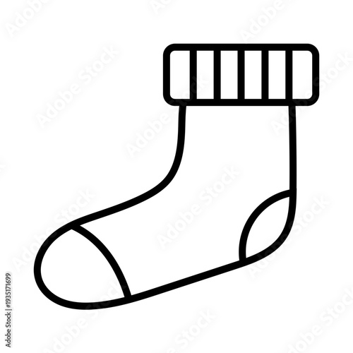 Simple Sock Icon Outline