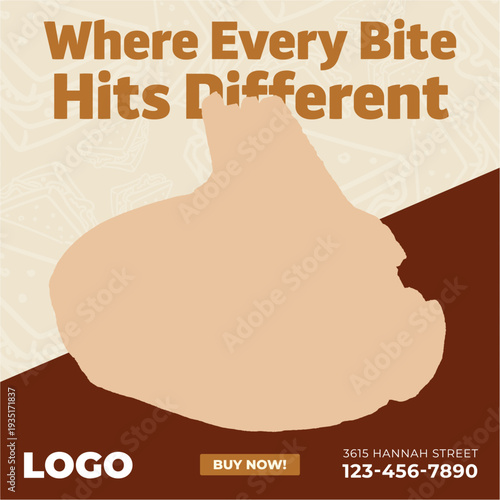 Social Media Post Template for Sandwich Food Promotion