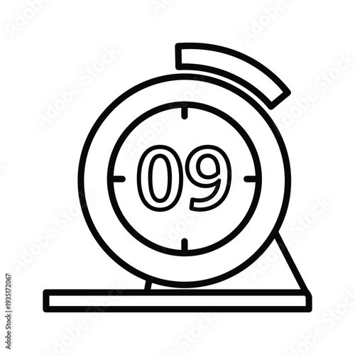 Classic stopwatch displaying the time of nine minutes and ten seconds