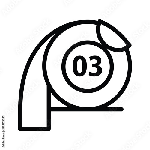 Black and white icon of a parking meter with the number 03 displayed