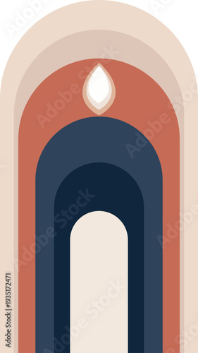 Minimalist Holy Door Background. Spiritual Mobile Wallpaper, Abstract Sacred Entrance Vector illustration