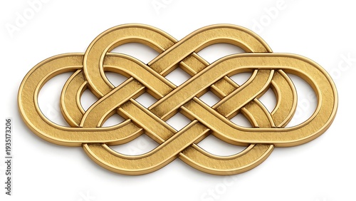 Golden celtic knotwork brooch or pendant