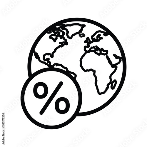 Global percentage symbol indicating international financial growth and investment opportunities