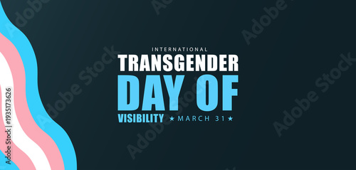 Fotografie Bold Transgender Day of Visibility Layout with Abstract Pride Flag Curve