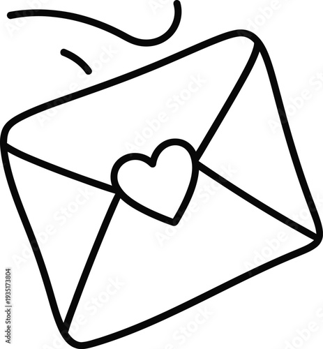 A heartwarming illustration of a flying envelope with a heart inside