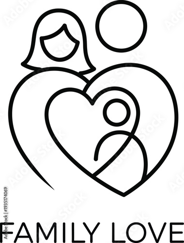 A heartwarming illustration of a mother and child symbolizing family love and affection