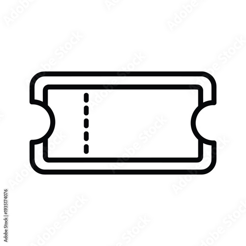 Illustration of a simple ticket stub with perforated edge and dashed center line