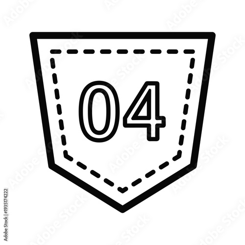 Distinctive shield badge displaying the number zero four in a modern circular design