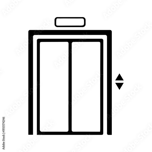 Elevator Icon Vector – Simple Black and White Design.