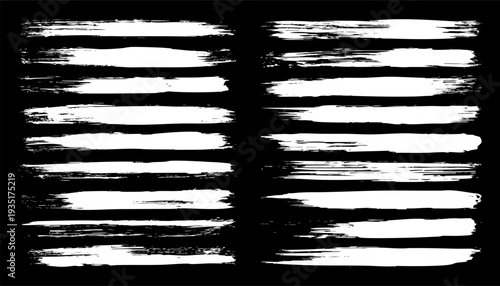 Long grunge brush strokes, lines, ink smudges, hand-drawn scribble shapes. Handmade sketchy marks, stains, charcoal streaks. Paint textures, dry brush effect. Marker underline. Vector illustration