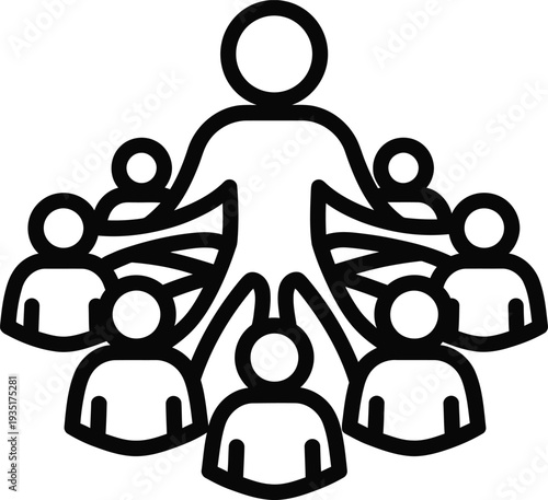 A diverse group of people collaborating together in a unified structure.