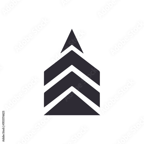 Minimalist Upward Pointing Chevron Icon for Business and Growth