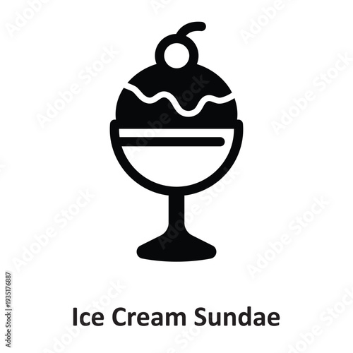 Ice Cream Sundae Vector Icon which can easily modify or edit