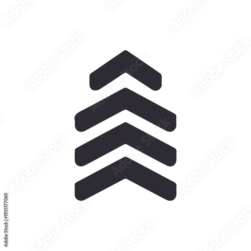 Modern Upward Pointing Stacked Chevron Icon For UI UX And Growth
