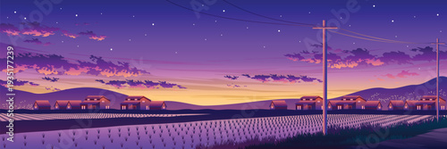 panorama of the city of night