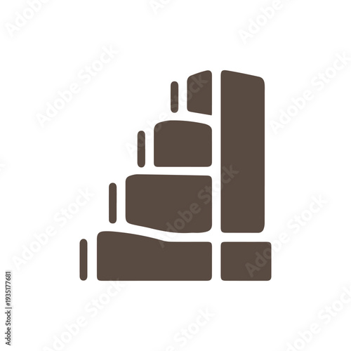 Minimalist Brown Stone Wall Icon For Building And Construction Logos