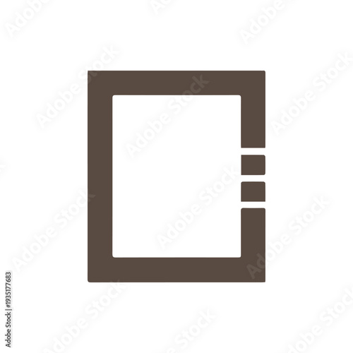 Modern Minimalist Dark Brown Square Frame with Segmented Right Side