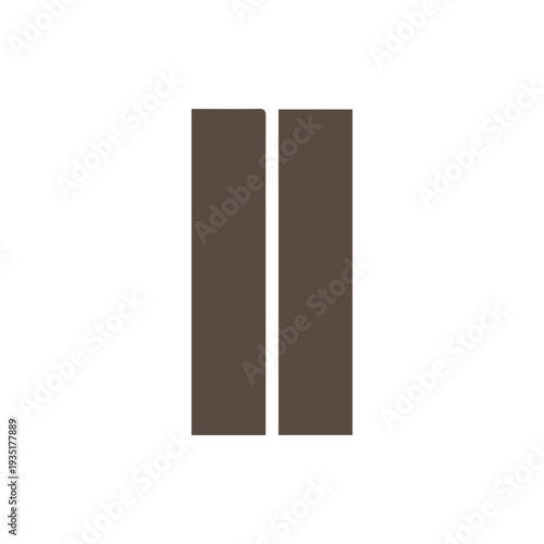 Minimalist Brown Pause Button Icon On A Clean White Background