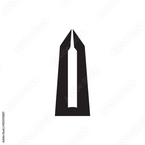 Minimalist Black And White Wine Bottle In A Tower Negative Space Logo