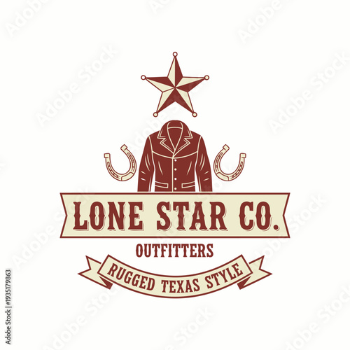 Lone Star Co. Outfitters vintage western logo badge ranch cowboy Texas rugged style emblem.