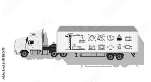 Refrigerated Truck Trailer Transportation Vehicle.