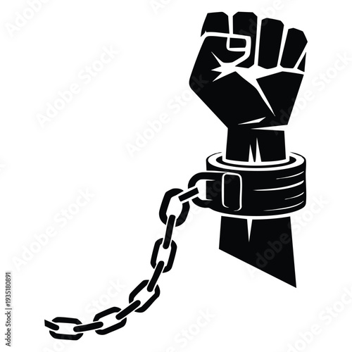Chain of slavery isolated illustration suitable for human rights awareness social justice campaign and freedom concept design