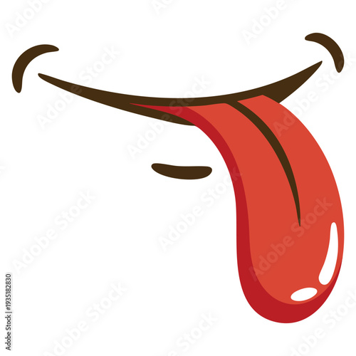 Comic mouth showing a tongue isolated illustration ideal for pop art expression emoji sticker fun cartoon character and playful design themes
