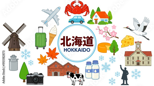 Hokkaido Travel & Culture Icons Collection: Seasons, Food, Landmarks, and Activities in Japan's Northern Island