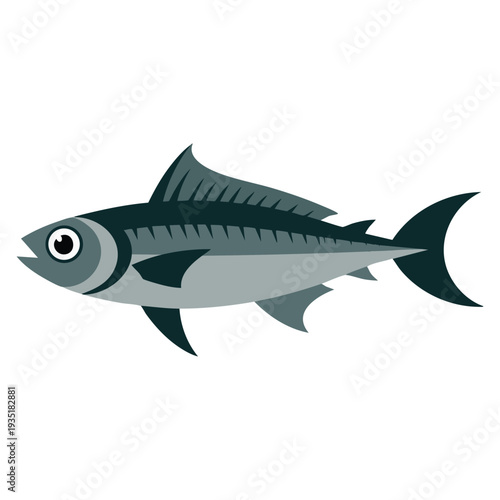 Common fish flat style illustration marine and sea underwater fish series aquatic design