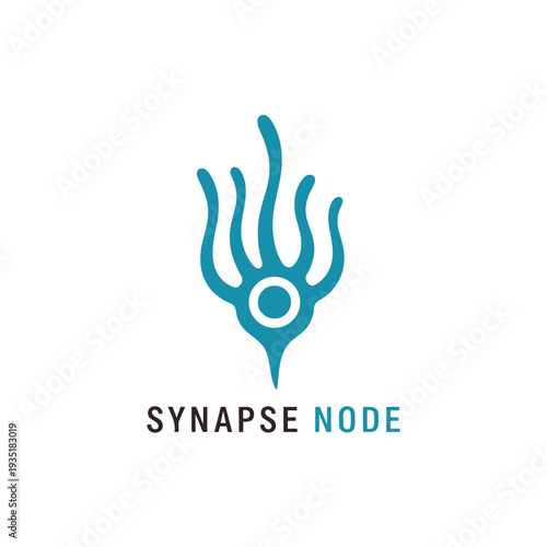 Synapse Node Tech Logo, Abstract Neural Network Icon for Science, Biotech and Digital Startups.