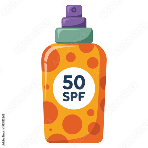 Cosmetic sunscreen cream vector illustration ideal for skincare branding summer sun protection packaging and beauty product design